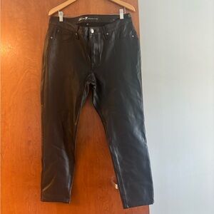 Seven7- never worn. Faux leather with pockets. Mid Rise Skinny